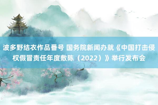 波多野结衣作品番号 国务院新闻办就《中国打击侵权假冒责任年度敷陈（2022）》举行发布会